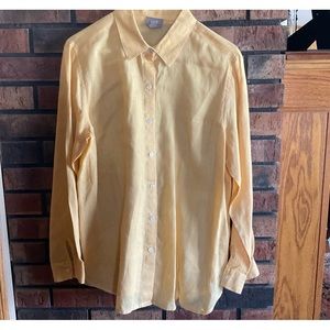 J Jill oversized linen shirt with matching tank in maize color